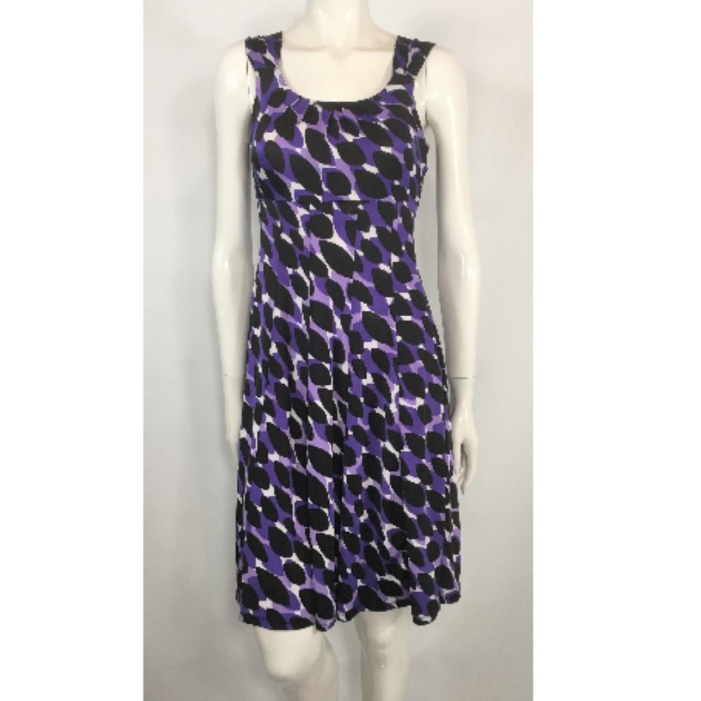 Purple and Black Print Dress  (nearly new)